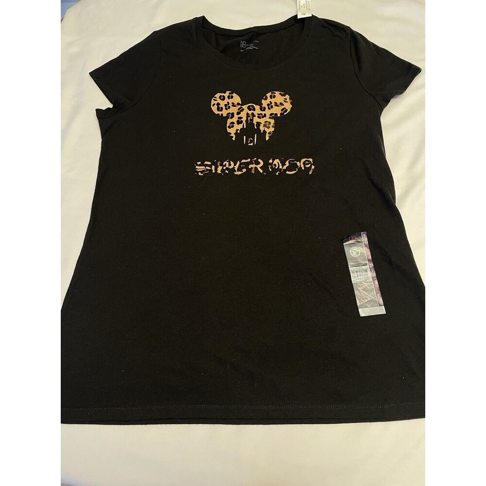 No Boundaries T-Shirt Women's Sz XXL (19) Black Short-Sleeved Stretch with Decal